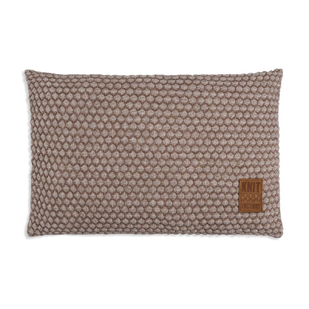 knit factory Juul Kussen Marron/Beige - 60x40