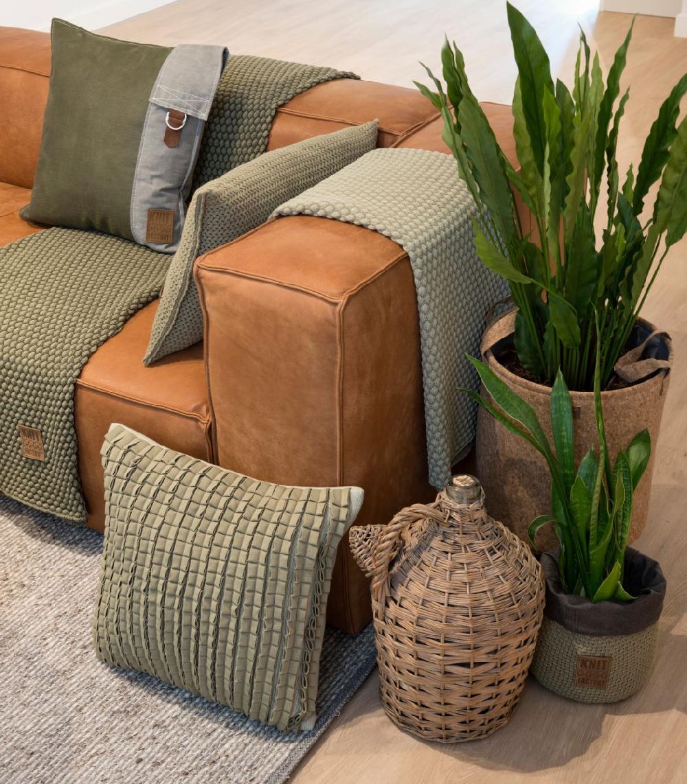 Knit Factory Juul Plaid Antraciet/Licht Grijs