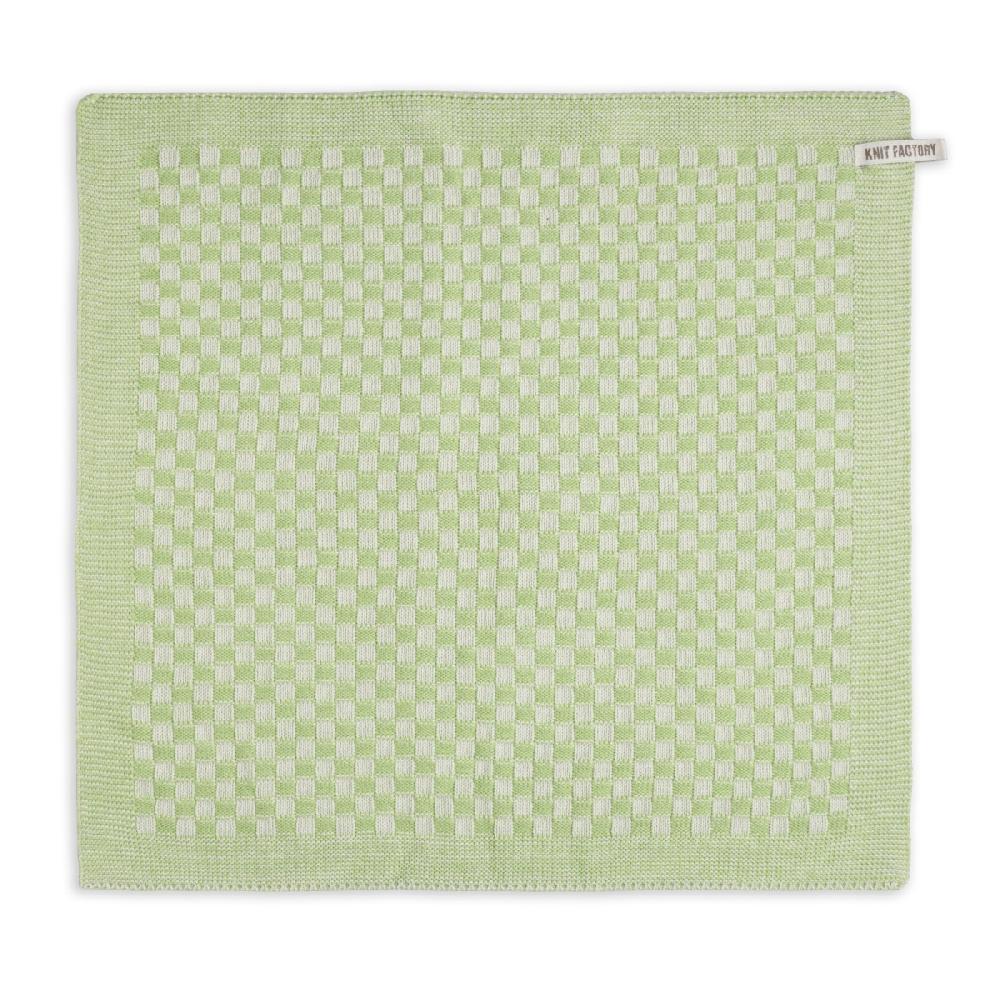 knit factory Keukendoek Cubes Ecru/Spring Green
