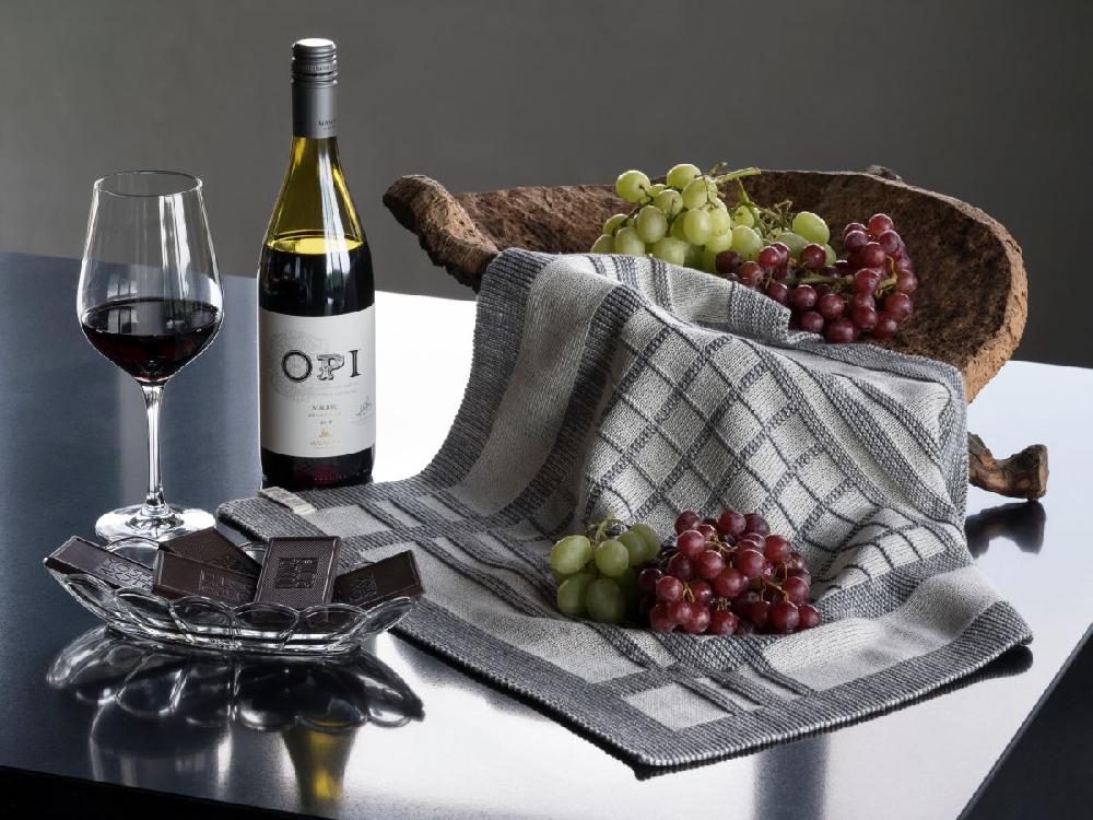 Knit Factory Keukendoek Emma Ecru/Granit