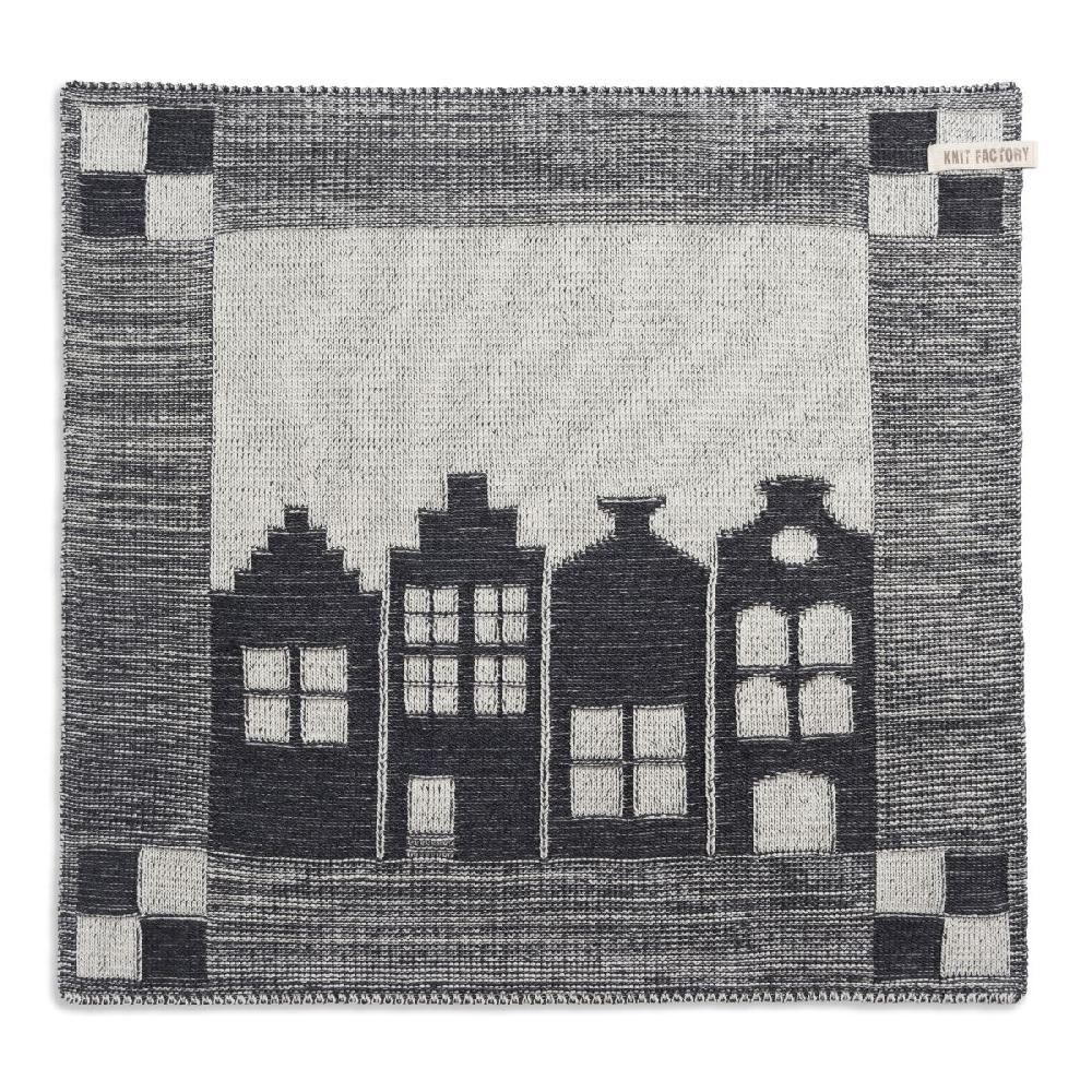 knit factory Keukendoek House Ecru/Antraciet