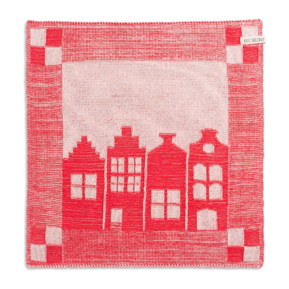 knit factory Keukendoek House Ecru/Rood