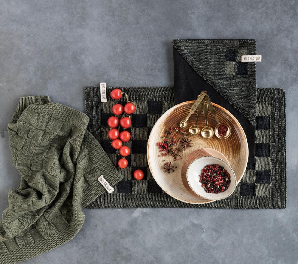 Knit Factory Keukendoek Uni Khaki