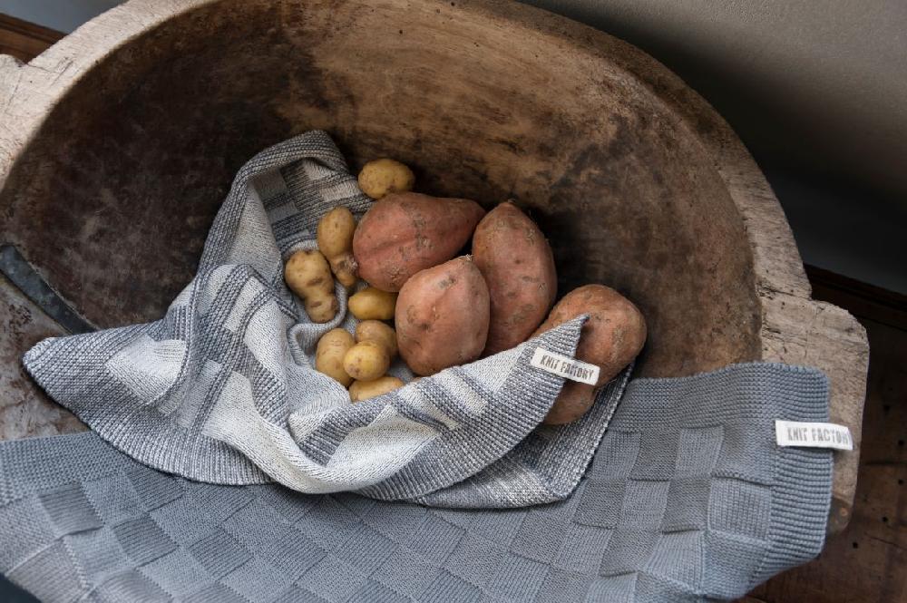 Knit Factory Keukendoek Uni Med Grey