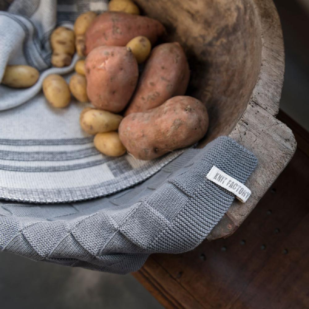 Knit Factory Keukendoek Uni Med Grey