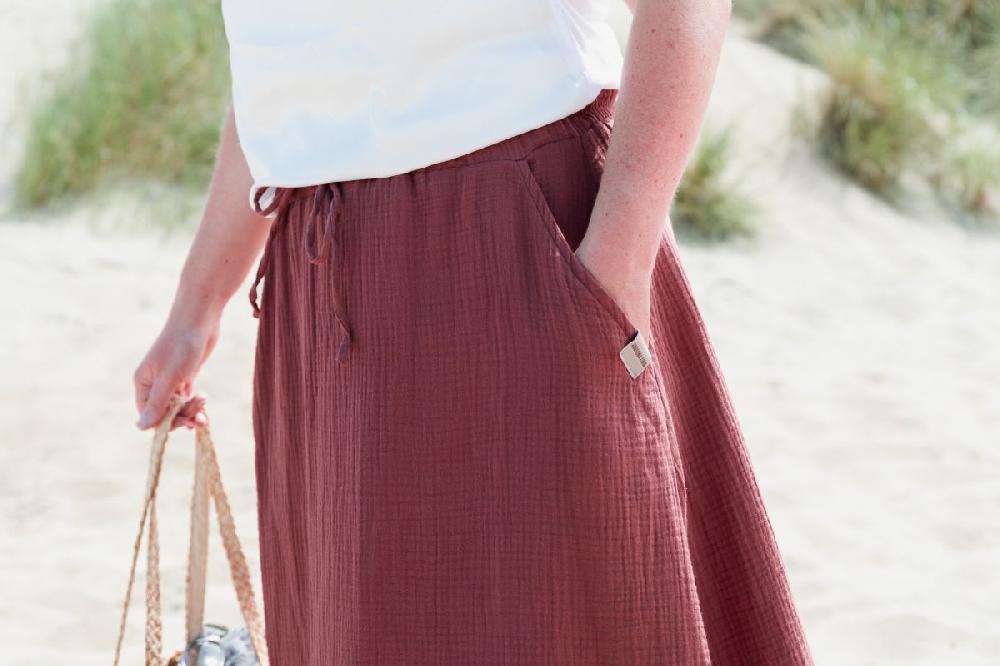 Knit Factory Kiki Maxirok Stone Red - L/XL