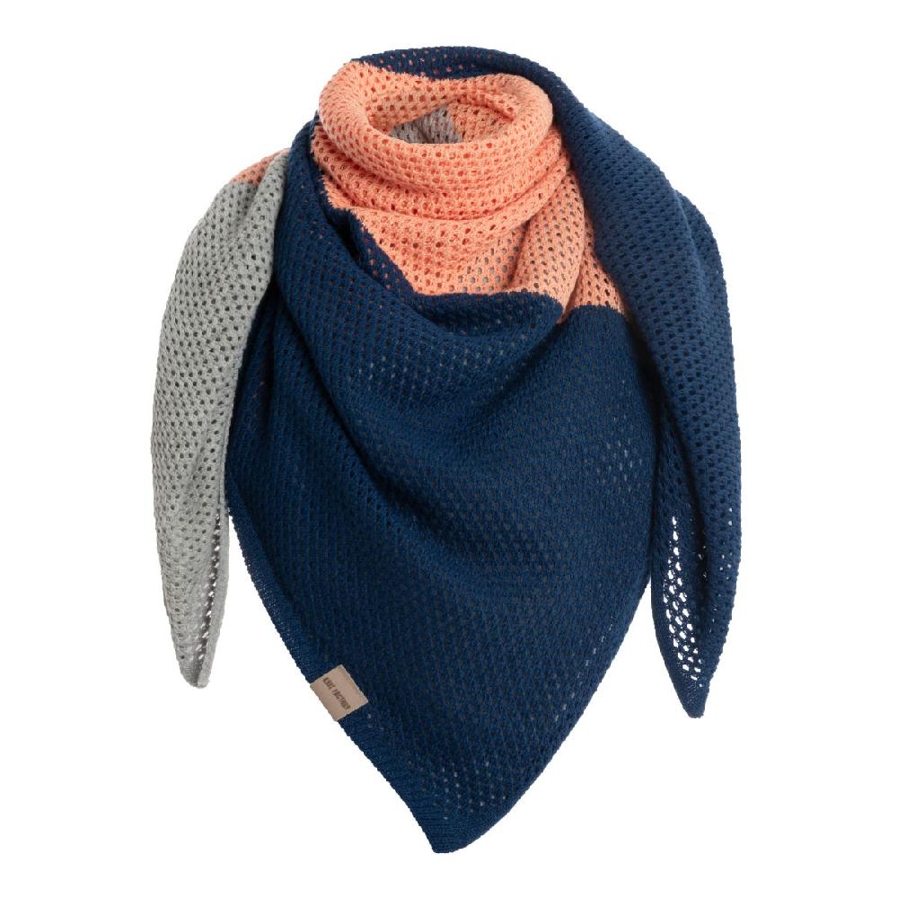 knit factory Lacey Vierkante Sjaal Apricot Mist