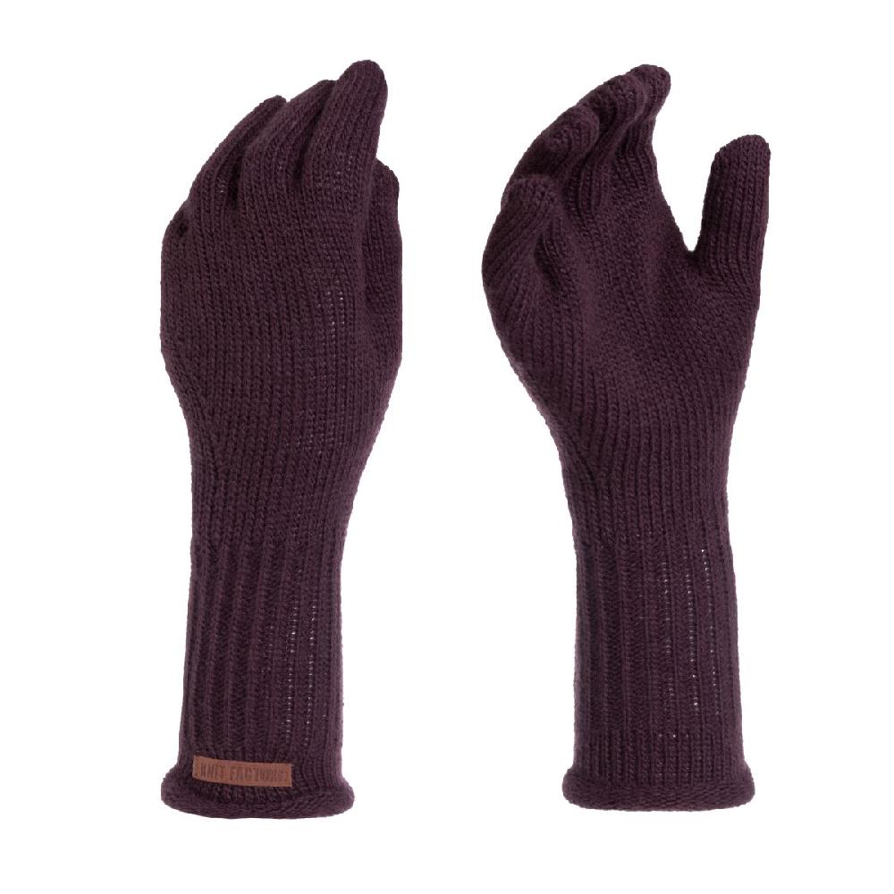 knit factory Lana Handschoenen Aubergine