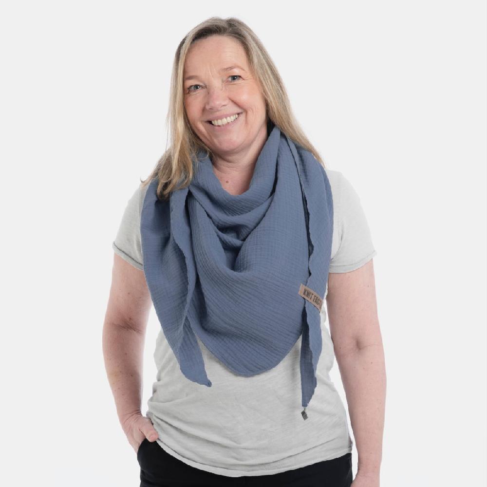 Knit Factory Liv Omslagdoek Jeans