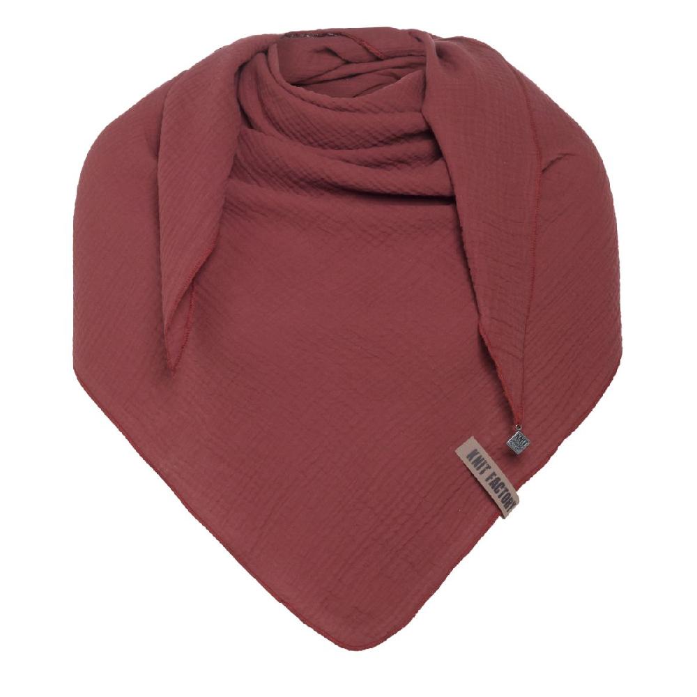 knit factory Liv Omslagdoek Stone Red