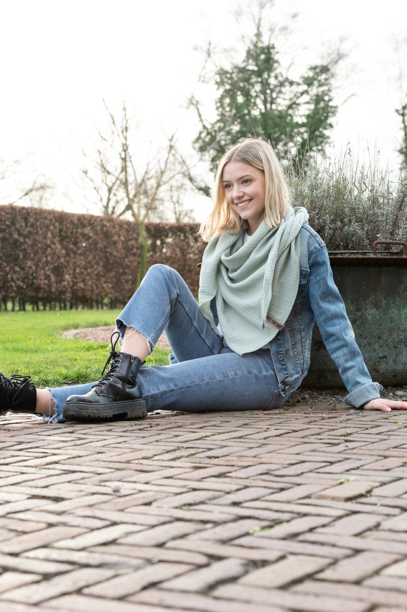 Knit Factory Liv Omslagdoek Vintage Green