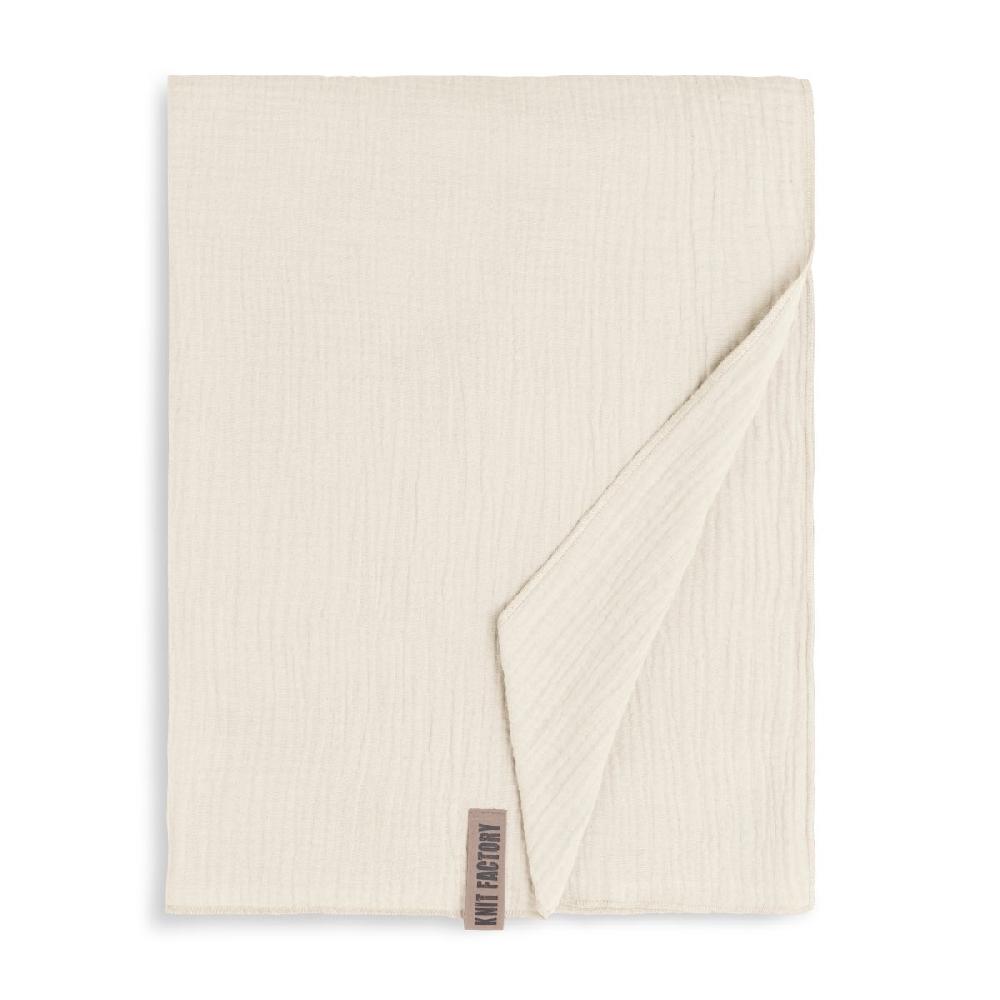 Knit Factory Liv Pareo - XL Sjaal - Stranddoek Beige