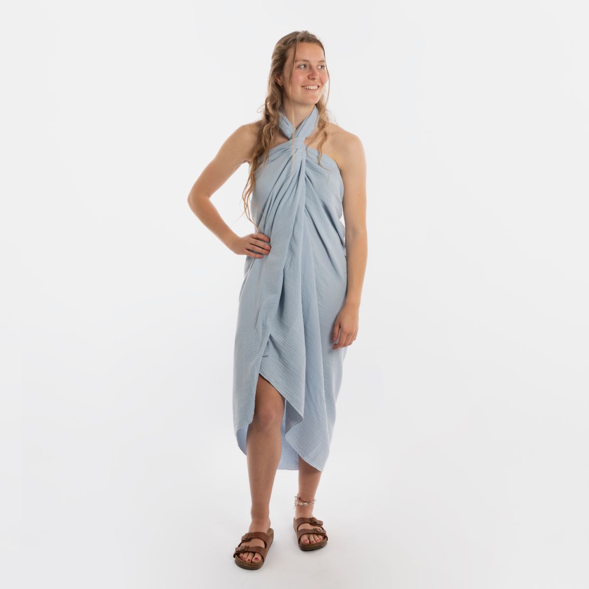 Knit Factory Liv Pareo - XL Sjaal - Stranddoek Indigo