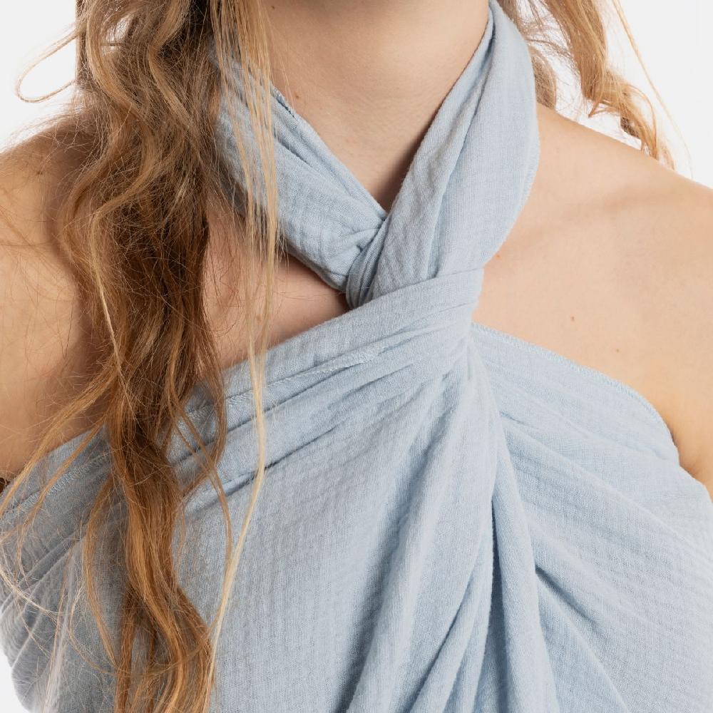 Knit Factory Liv Pareo - XL Sjaal - Stranddoek Indigo