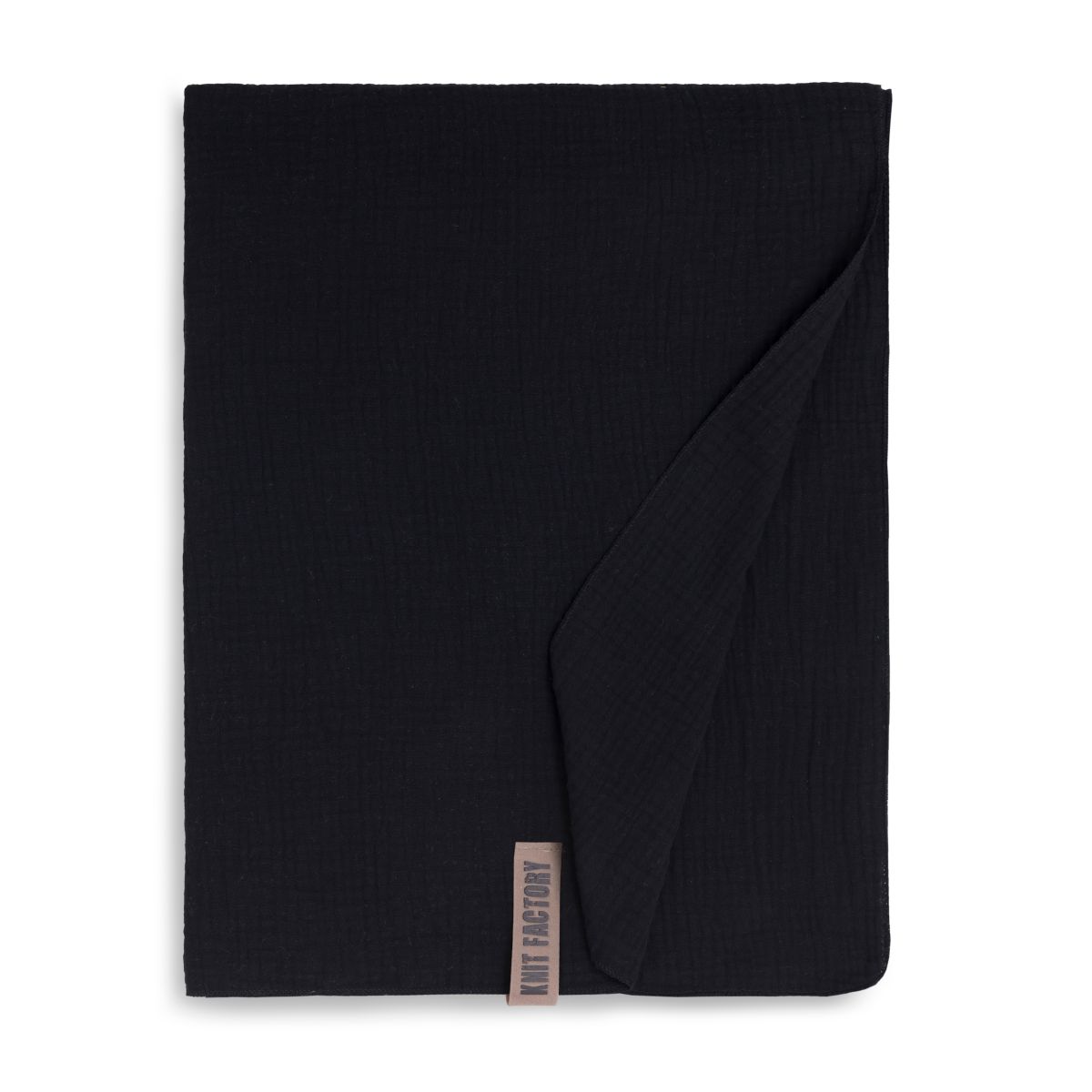 Knit Factory Liv Pareo - XL Sjaal - Stranddoek Zwart