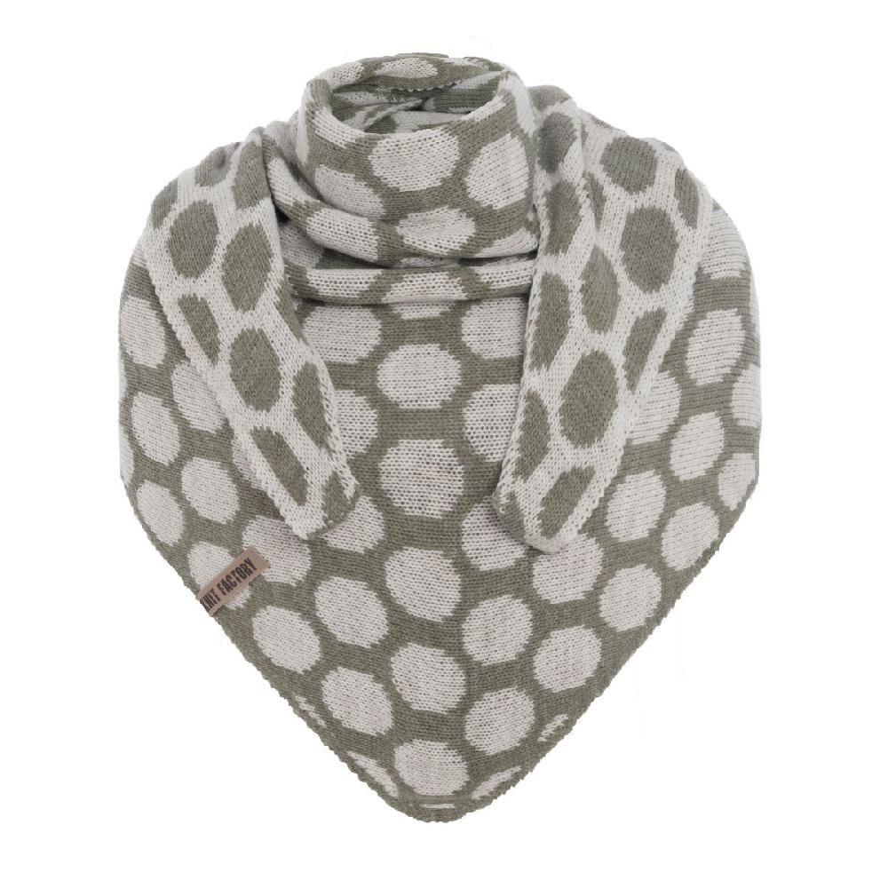 knit factory Liva Omslagdoek Urban Green/Beige