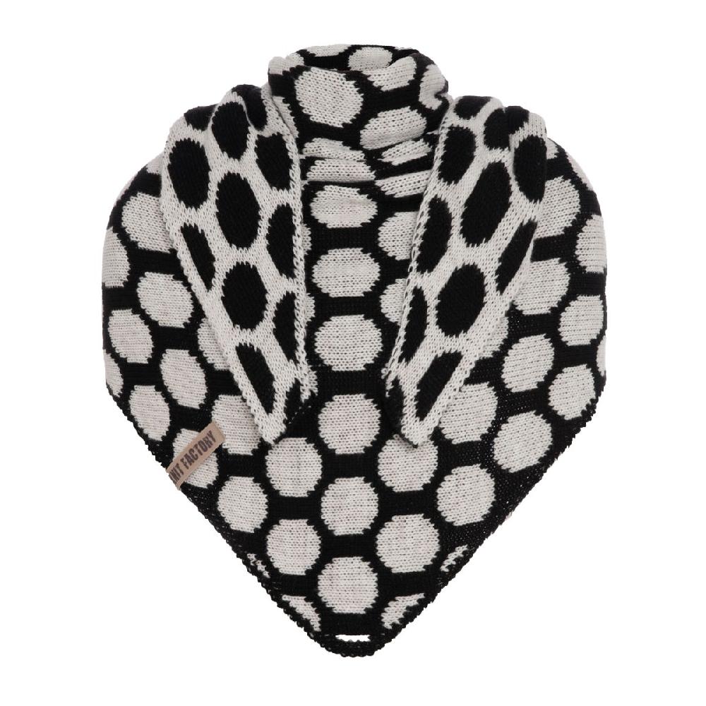 knit factory Liva Omslagdoek Zwart/Beige