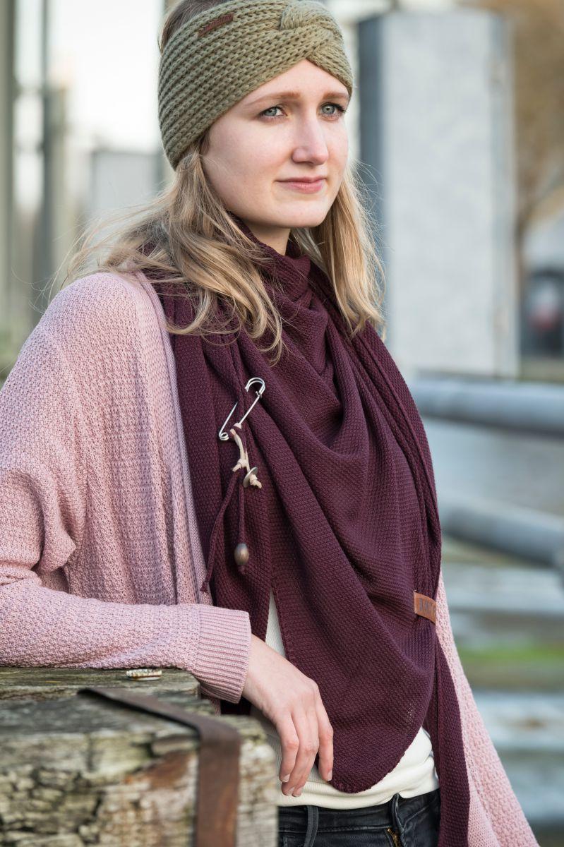 Knit Factory Lola Omslagdoek Aubergine
