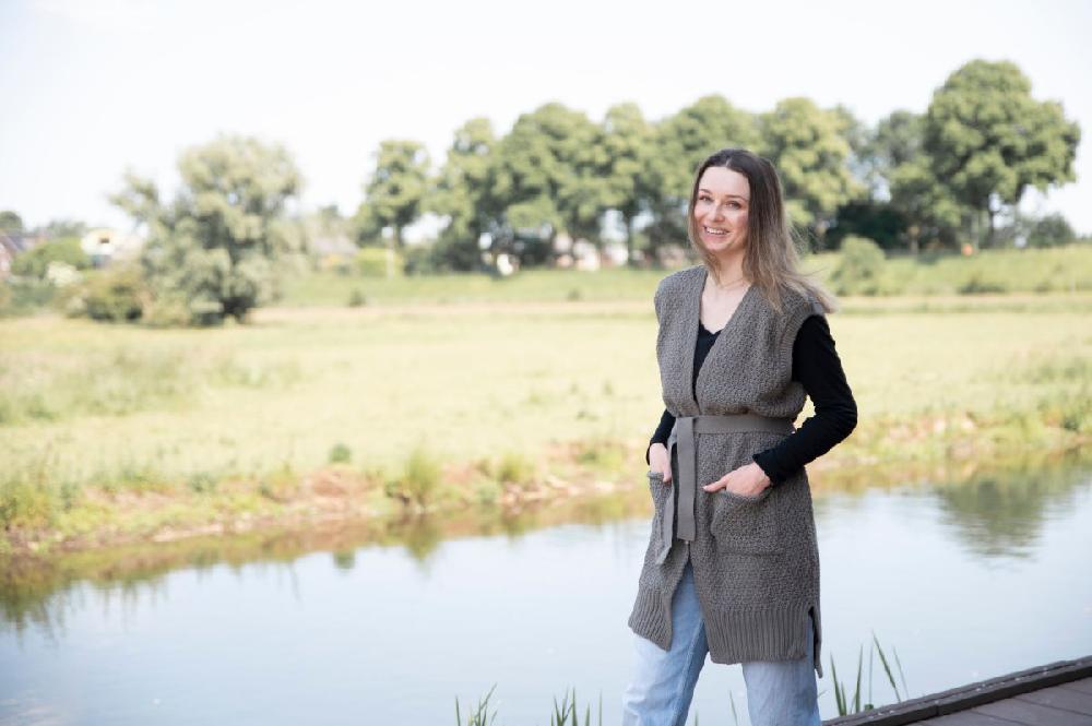 Knit Factory Luna Gebreide Gilet Beige - 36/38