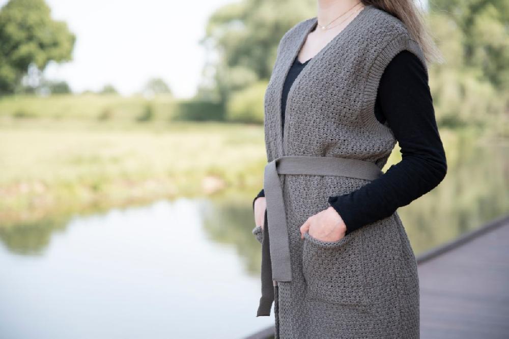 Knit Factory Luna Gebreide Gilet Beige - 36/38