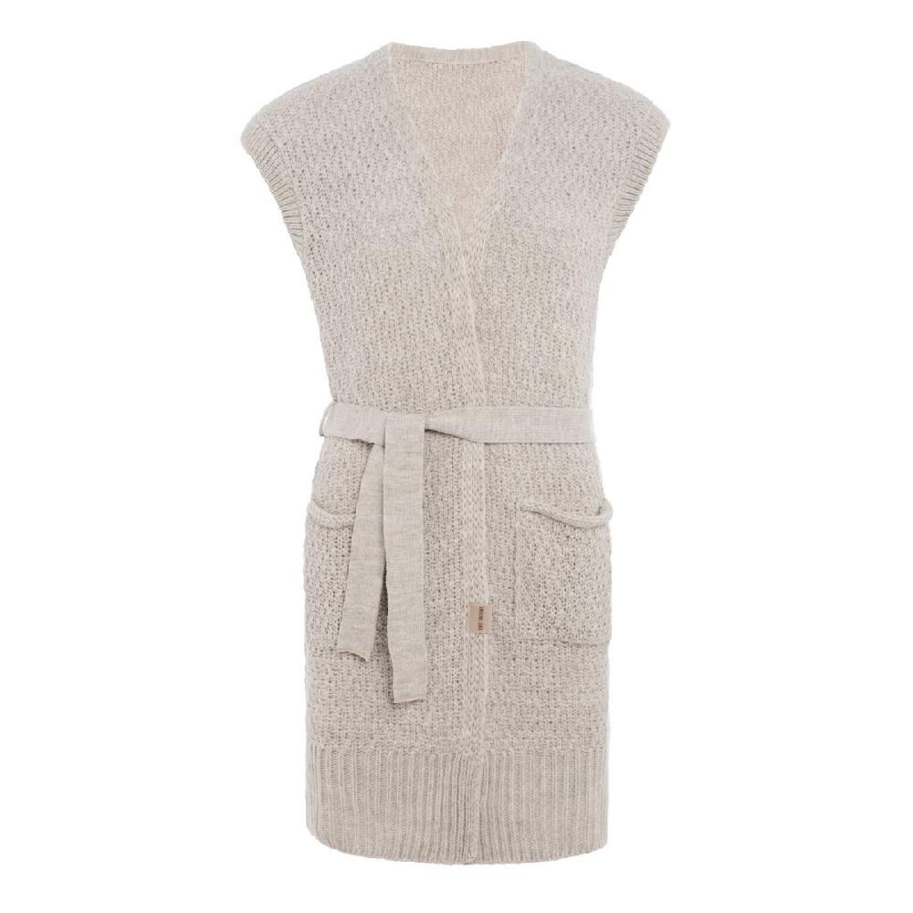 knit factory Luna Gebreide Gilet Beige - 36/38