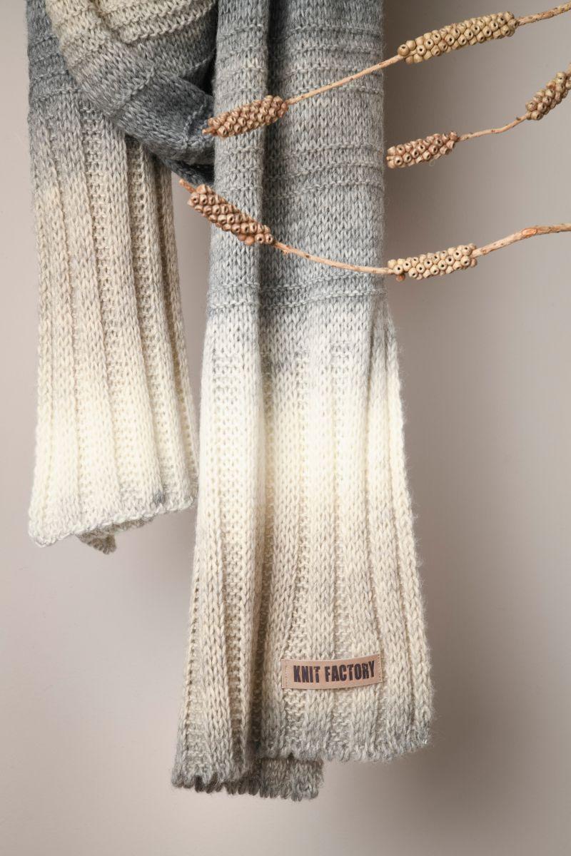 Knit Factory Mace Sjaal Antraciet/Licht Grijs
