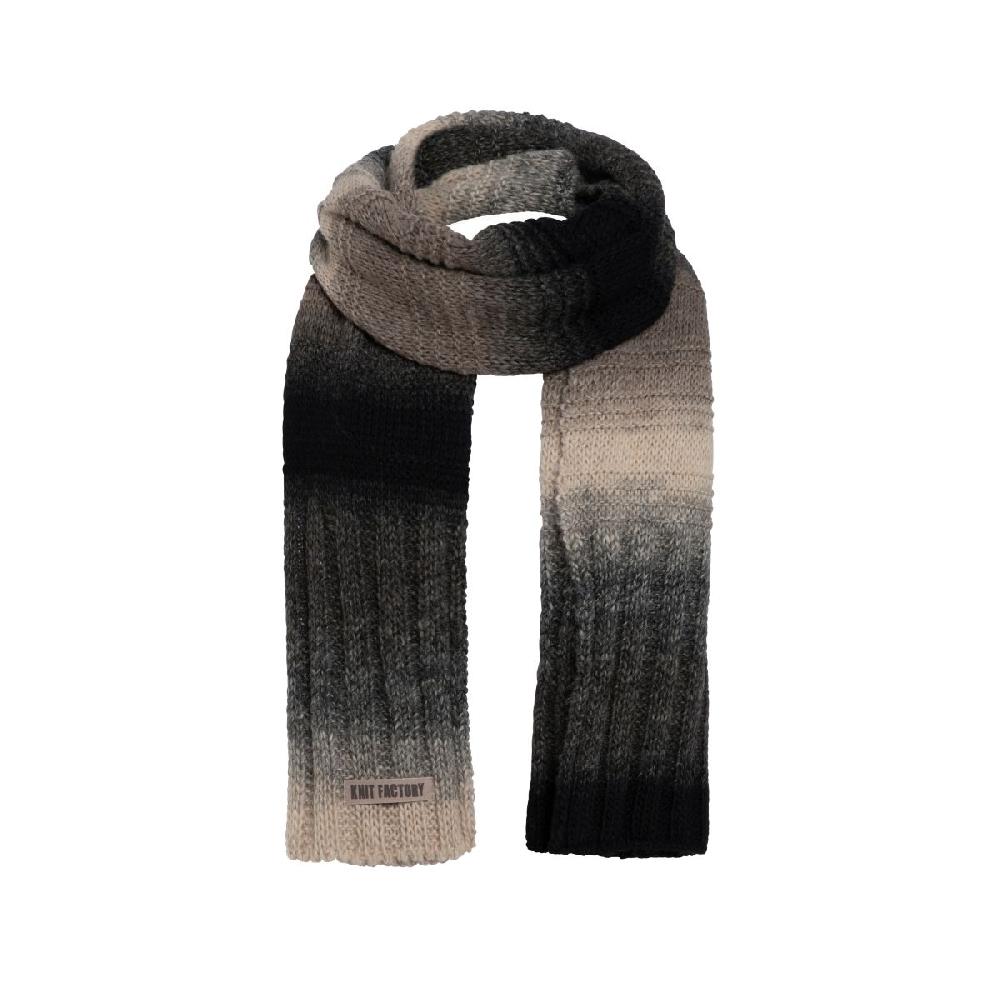 knit factory Mace Sjaal Zwart/Beige