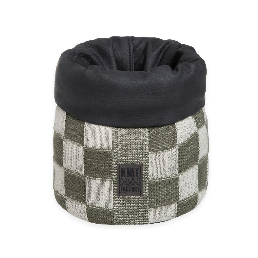 knit factory Mand Block Ecru/Khaki - 25 cm