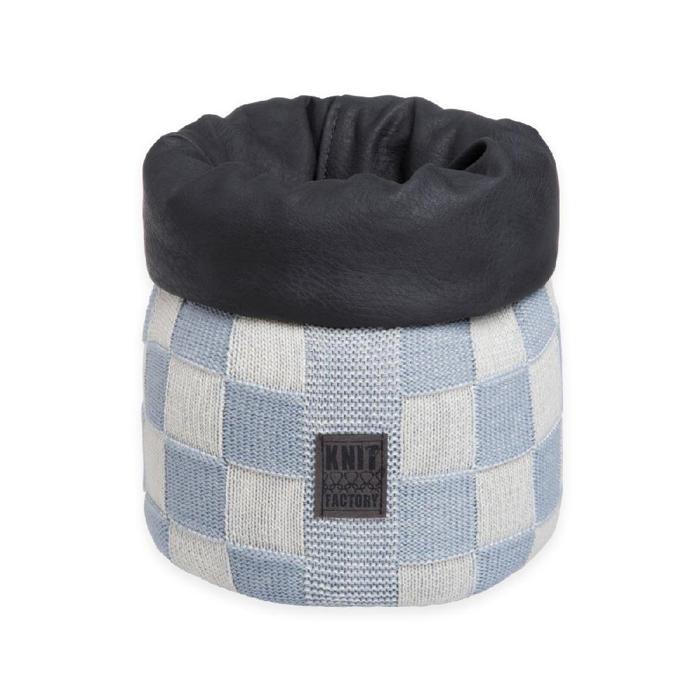 knit factory Mand Block Ecru/Licht Grijs - 25 cm