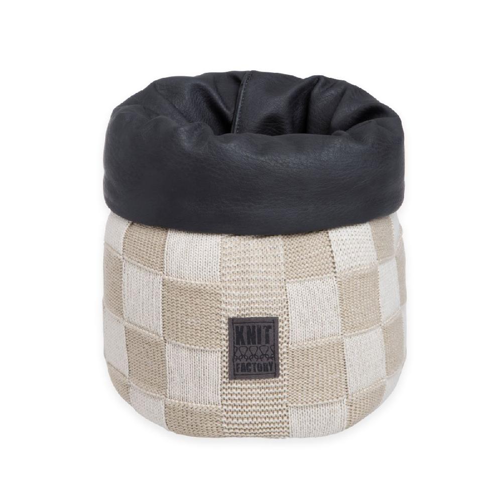 knit factory Mand Block Ecru/Linnen - 25 cm