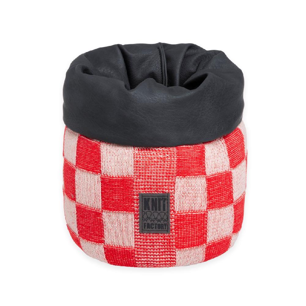 knit factory Mand Block Ecru/Rood - 25 cm