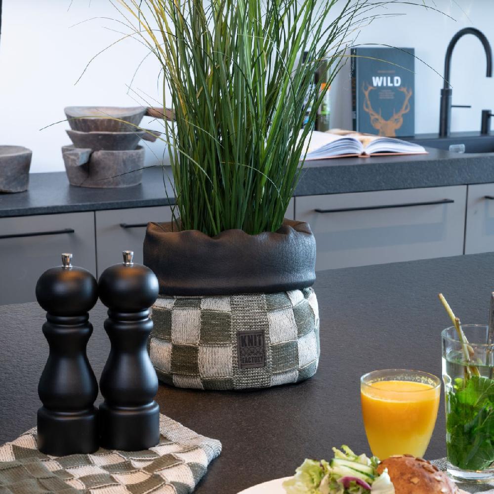 Knit Factory Mand Block Ecru/Stone Red - 25 Cm