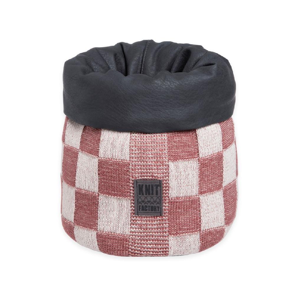 knit factory Mand Block Ecru/Stone Red - 25 cm