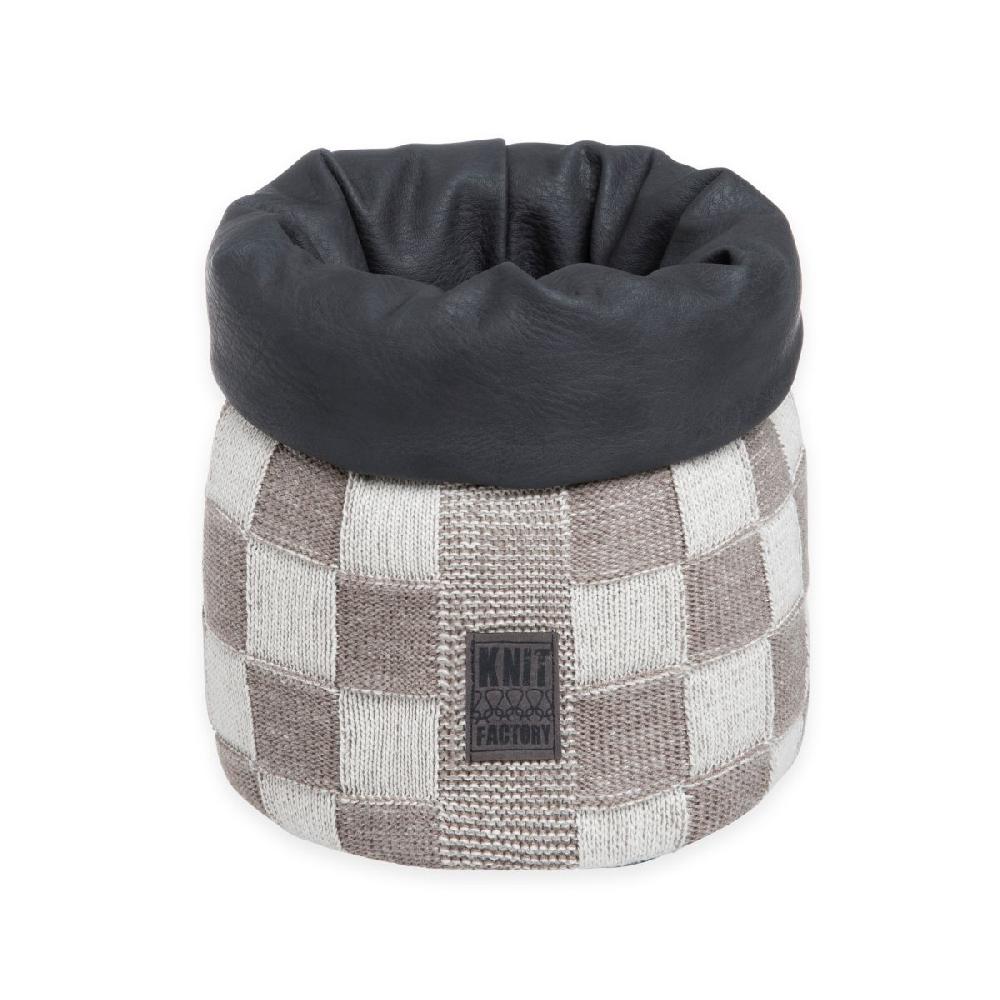 knit factory Mand Block Ecru/Taupe - 25 cm