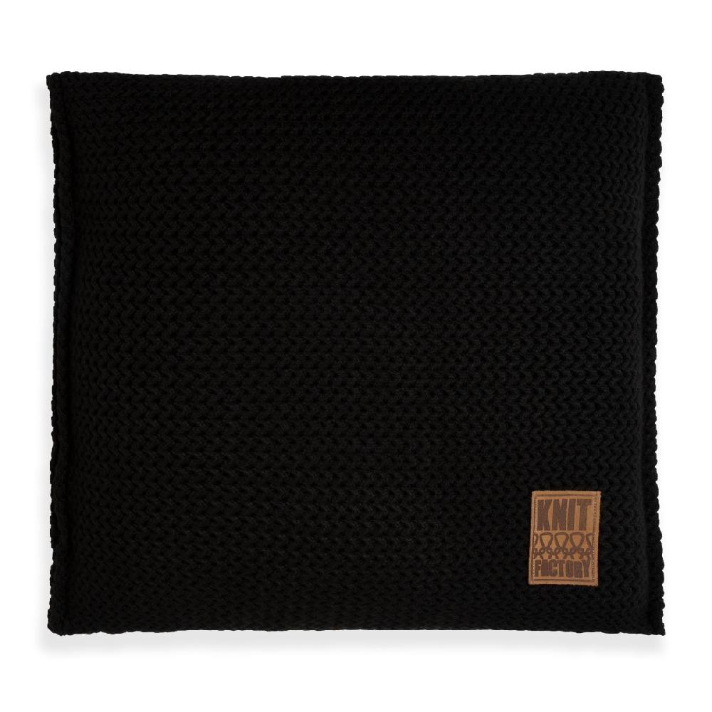 knit factory Maxx Kussen Zwart - 50x50