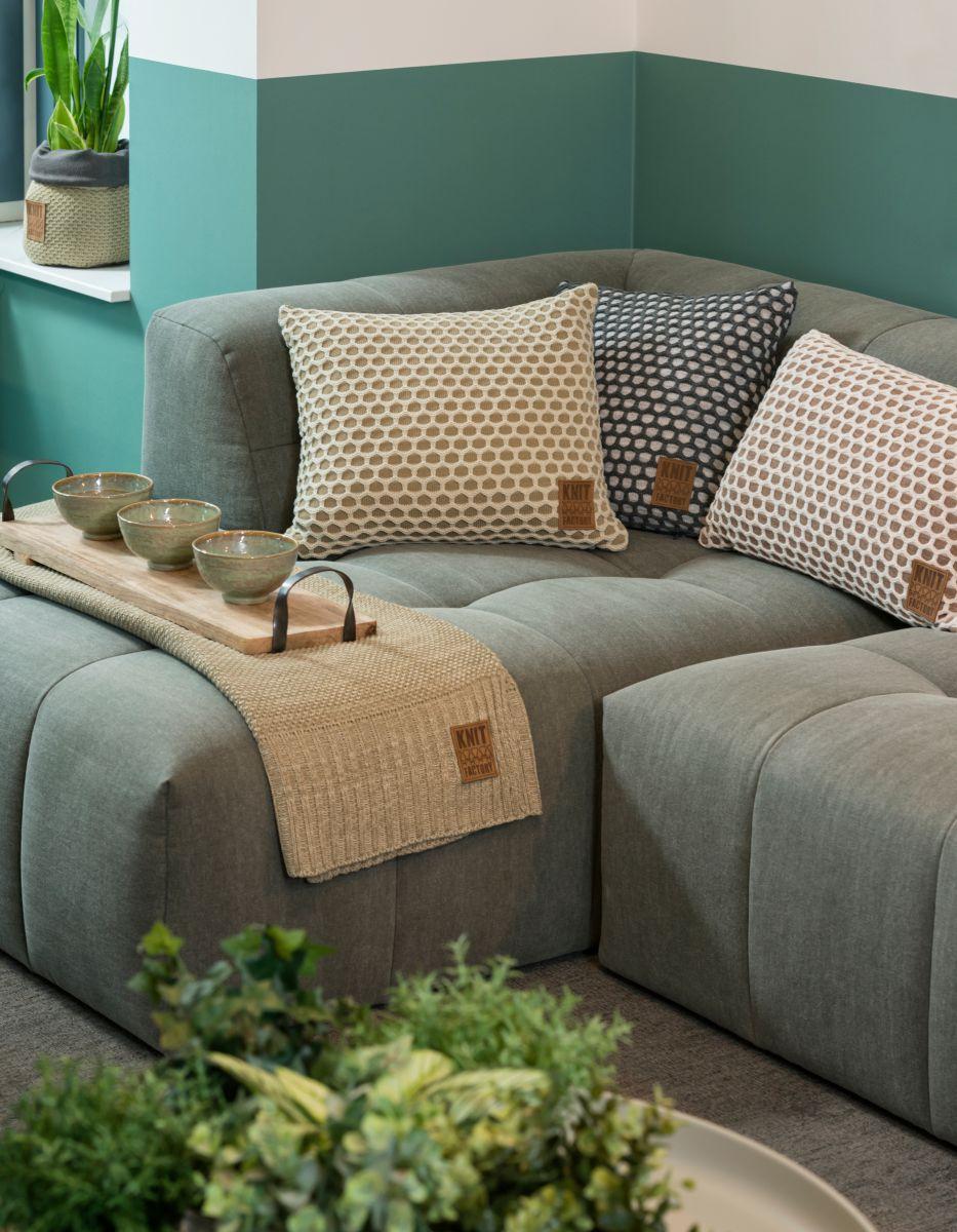 Knit Factory Mila Kussen Beige/Marron - 60x40