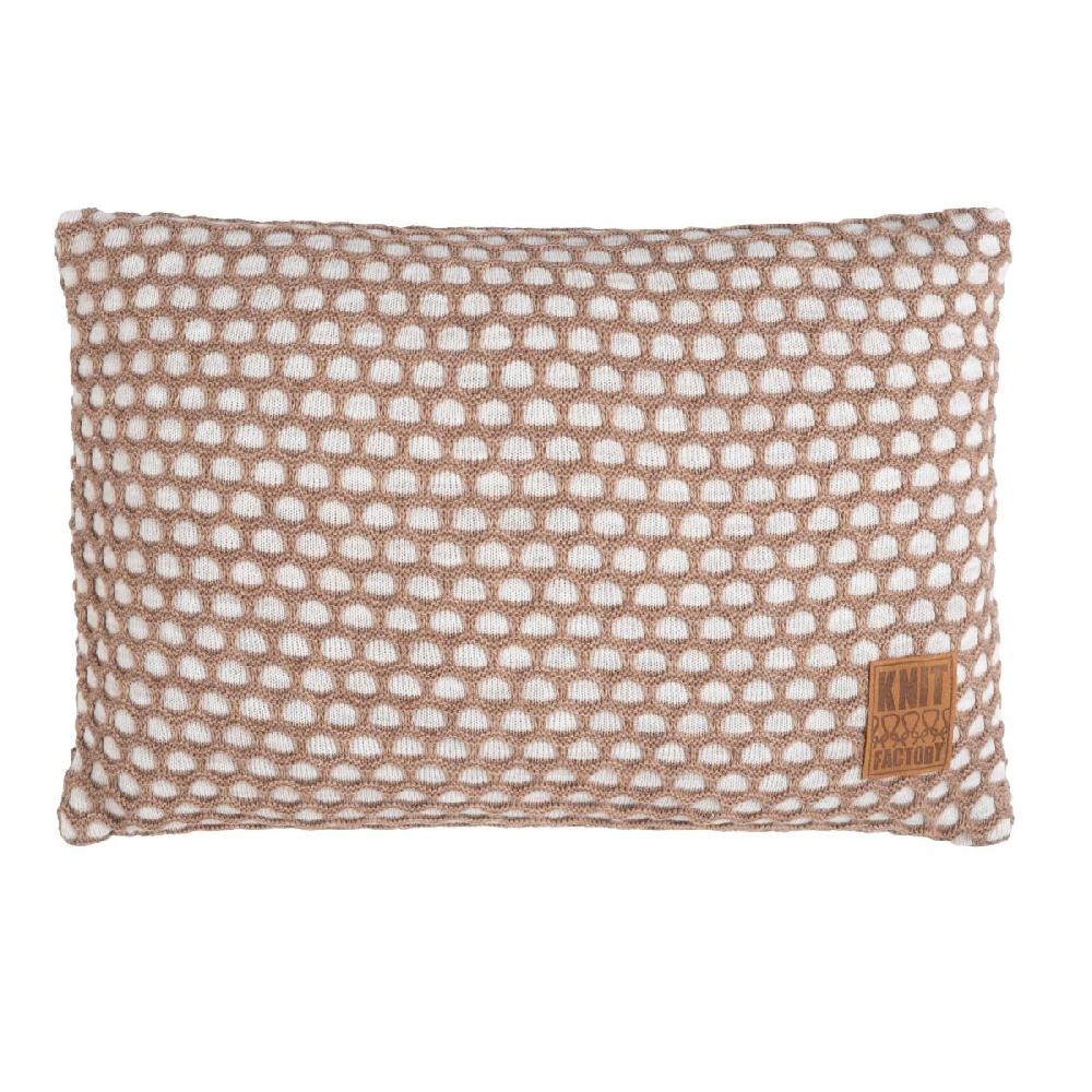knit factory Mila Kussen Beige/Marron - 60x40
