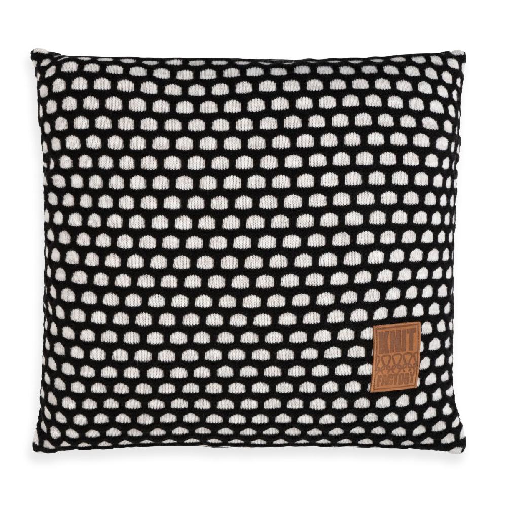 knit factory Mila Kussen Beige/Zwart - 50x50