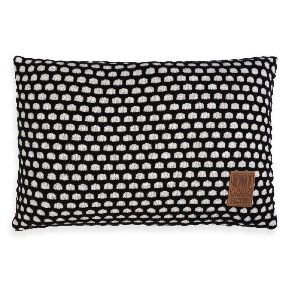 knit factory Mila Kussen Beige/Zwart - 60x40