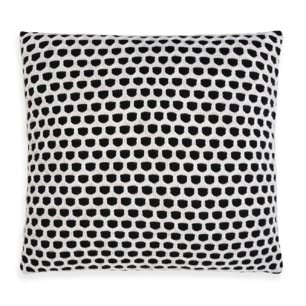 Knit Factory Mila Kussen Zwart/Beige - 50x50