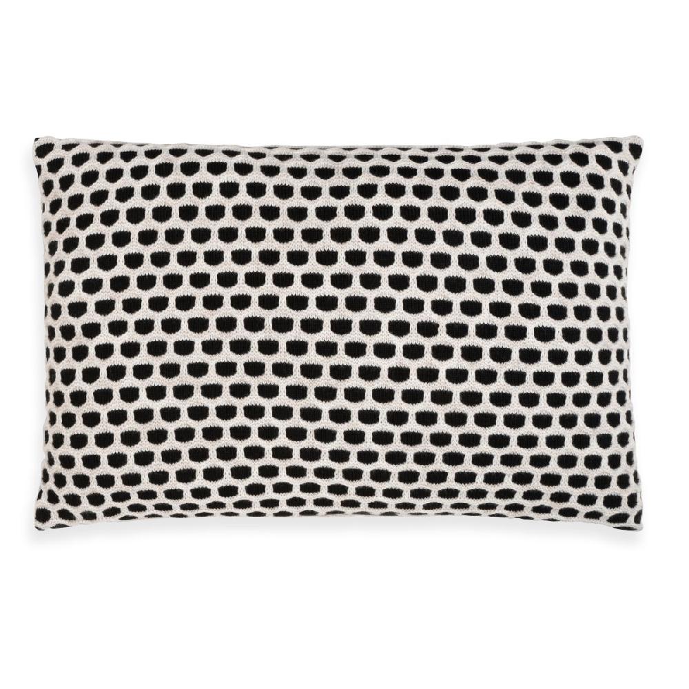 Knit Factory Mila Kussen Zwart/Beige - 60x40