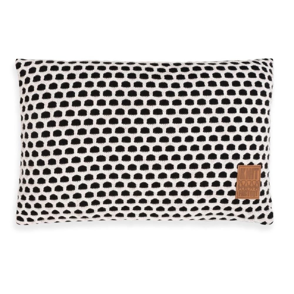 knit factory Mila Kussen Zwart/Beige - 60x40