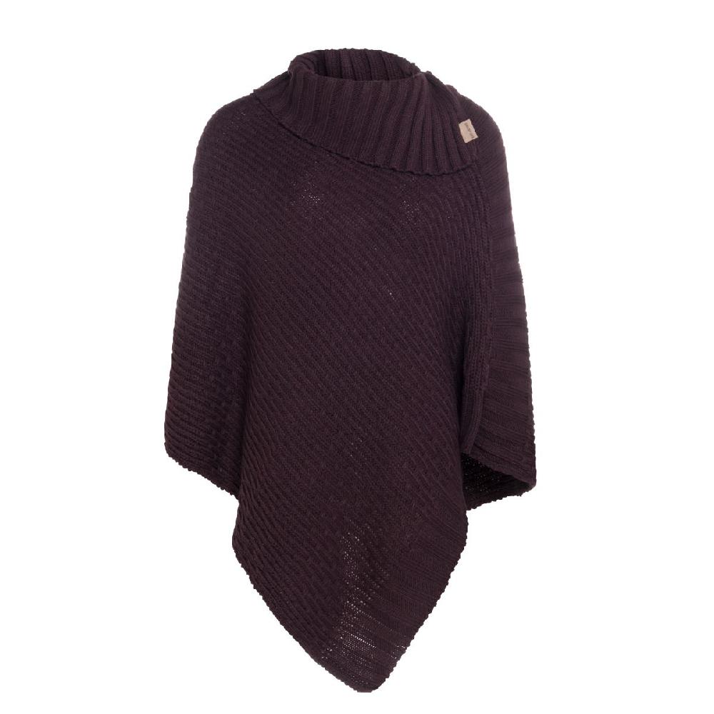 knit factory Nicky Gebreide Poncho Aubergine