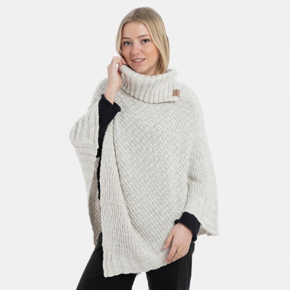 Knit Factory Nicky Gebreide Poncho Beige