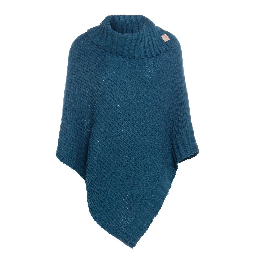 knit factory Nicky Gebreide Poncho Petrol