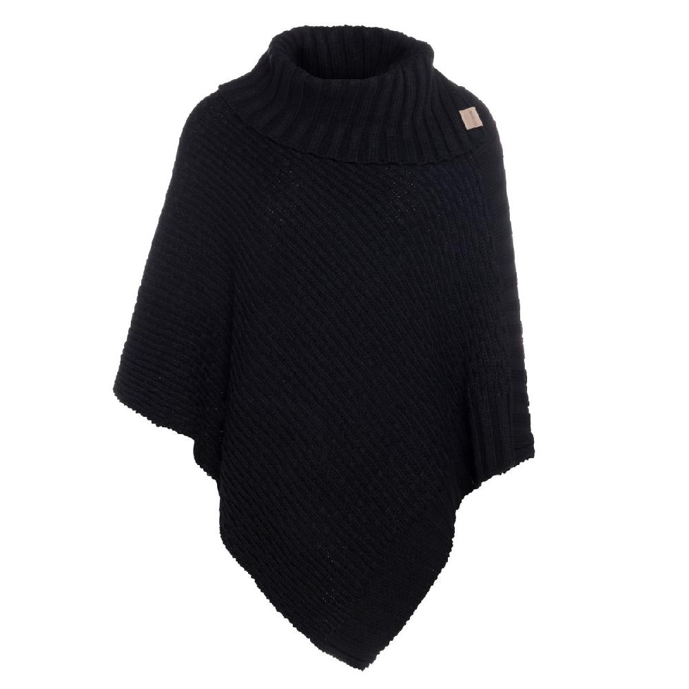 knit factory Nicky Gebreide Poncho Zwart