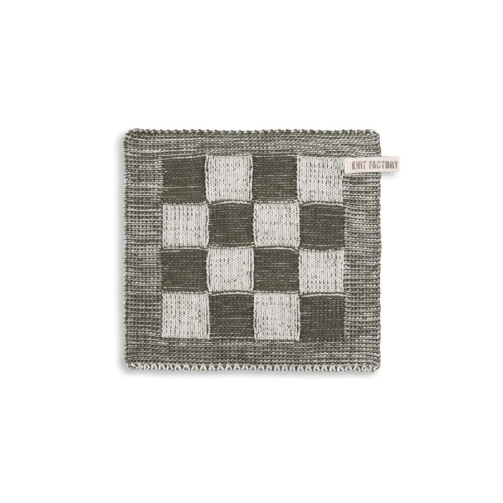 knit factory Pannenlap Block Ecru/Khaki