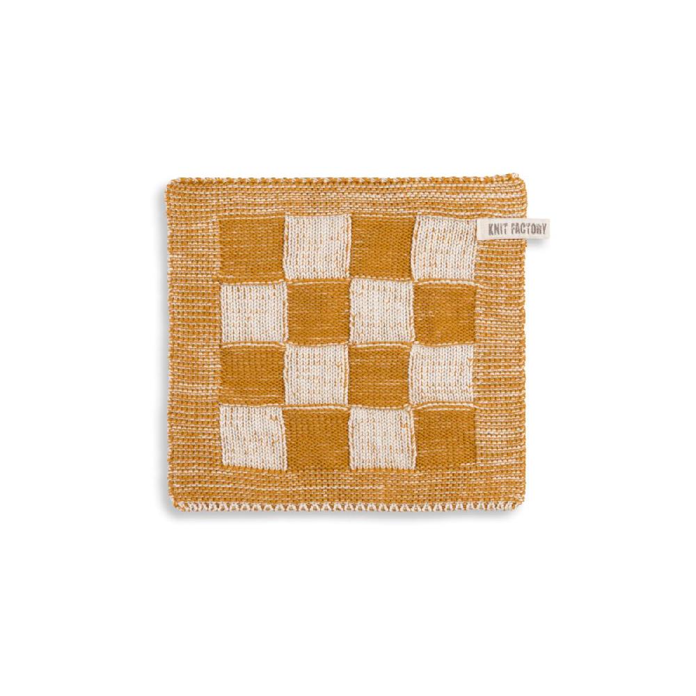 knit factory Pannenlap Block Ecru/Oker