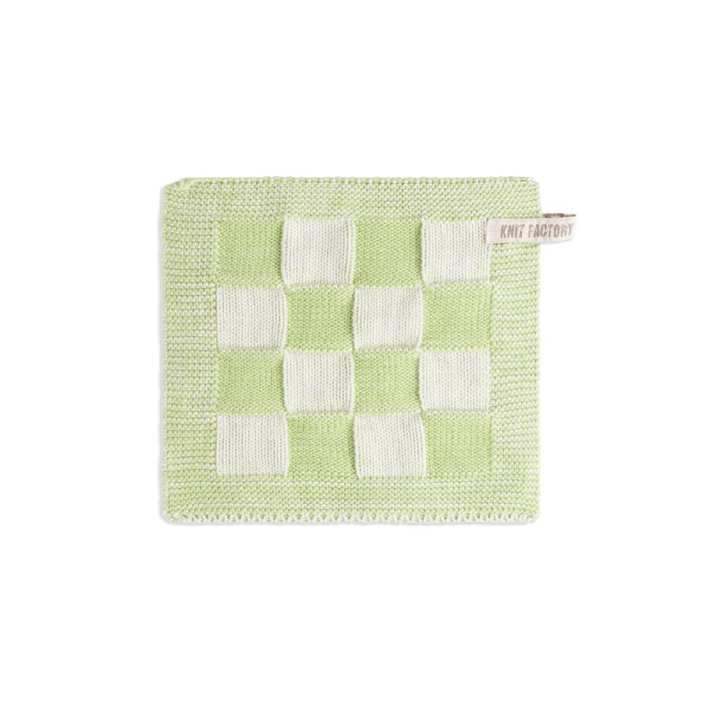 knit factory Pannenlap Block Ecru/Spring Green