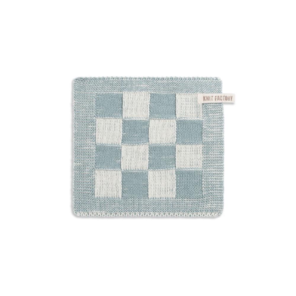 knit factory Pannenlap Block Ecru/Stone Green